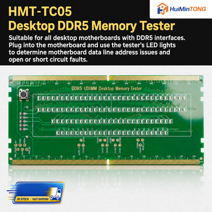 HMT-TC05 Desktop DDR5 Memory Tester with LED Indicators (Standard Motherboard)