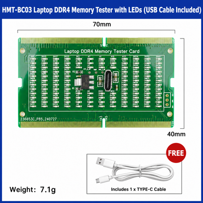 HMT-BC03 Laptop DDR4 Memory Tester with LED Indicators (USB Cable Included)