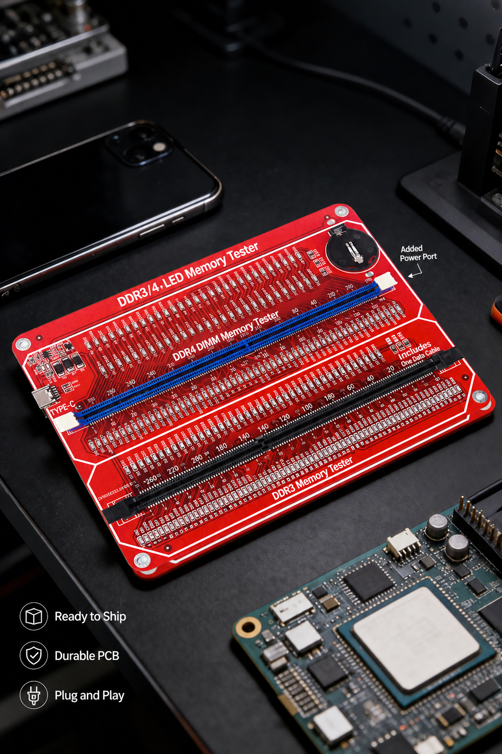 HMT-TT03 Desktop DDR3/DDR4 Memory Module Tester (Dual Power Supply)