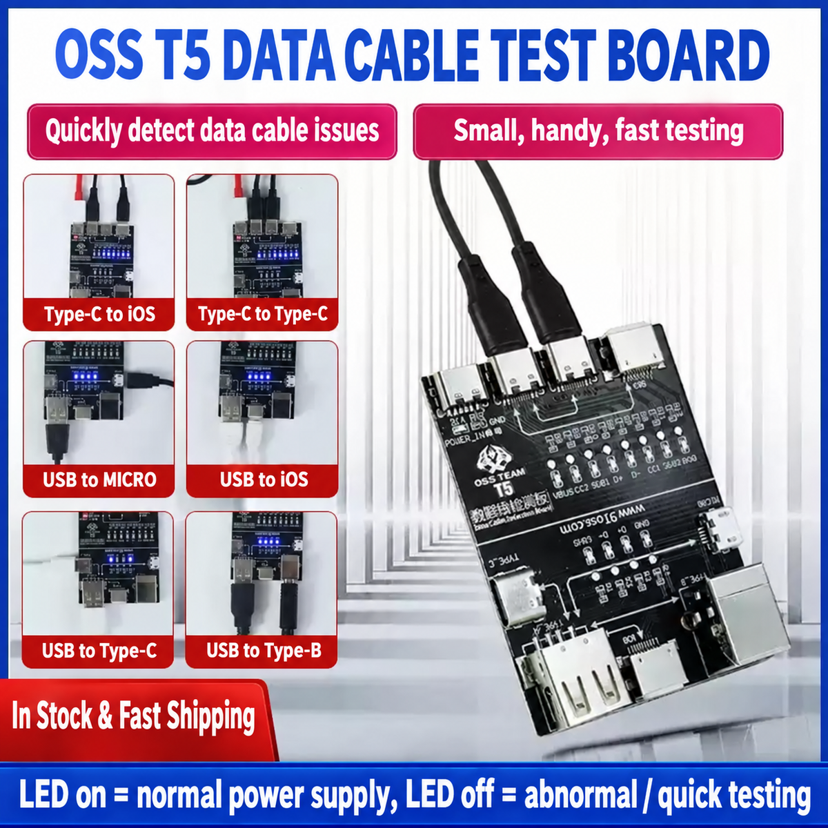 OSS TEAM T5 Data Cable Test Board