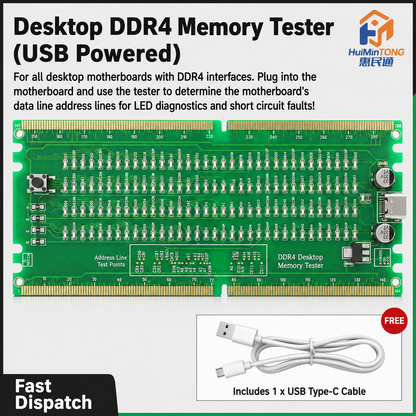 HMT-TC04 Desktop DDR4 Memory Tester with LED Indicators (USB Powered)