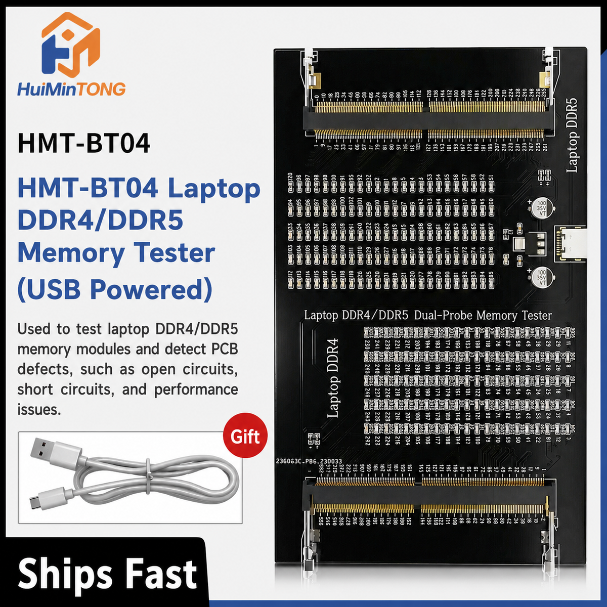 HMT-BT04 Laptop DDR4/DDR5 Memory Module Tester (USB-powered)