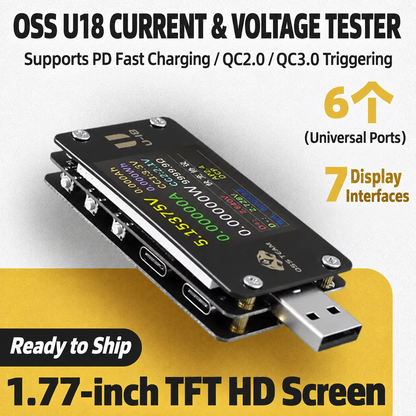 OSS TEAM U18 USB‑A & Type‑C Fast Charging Tester