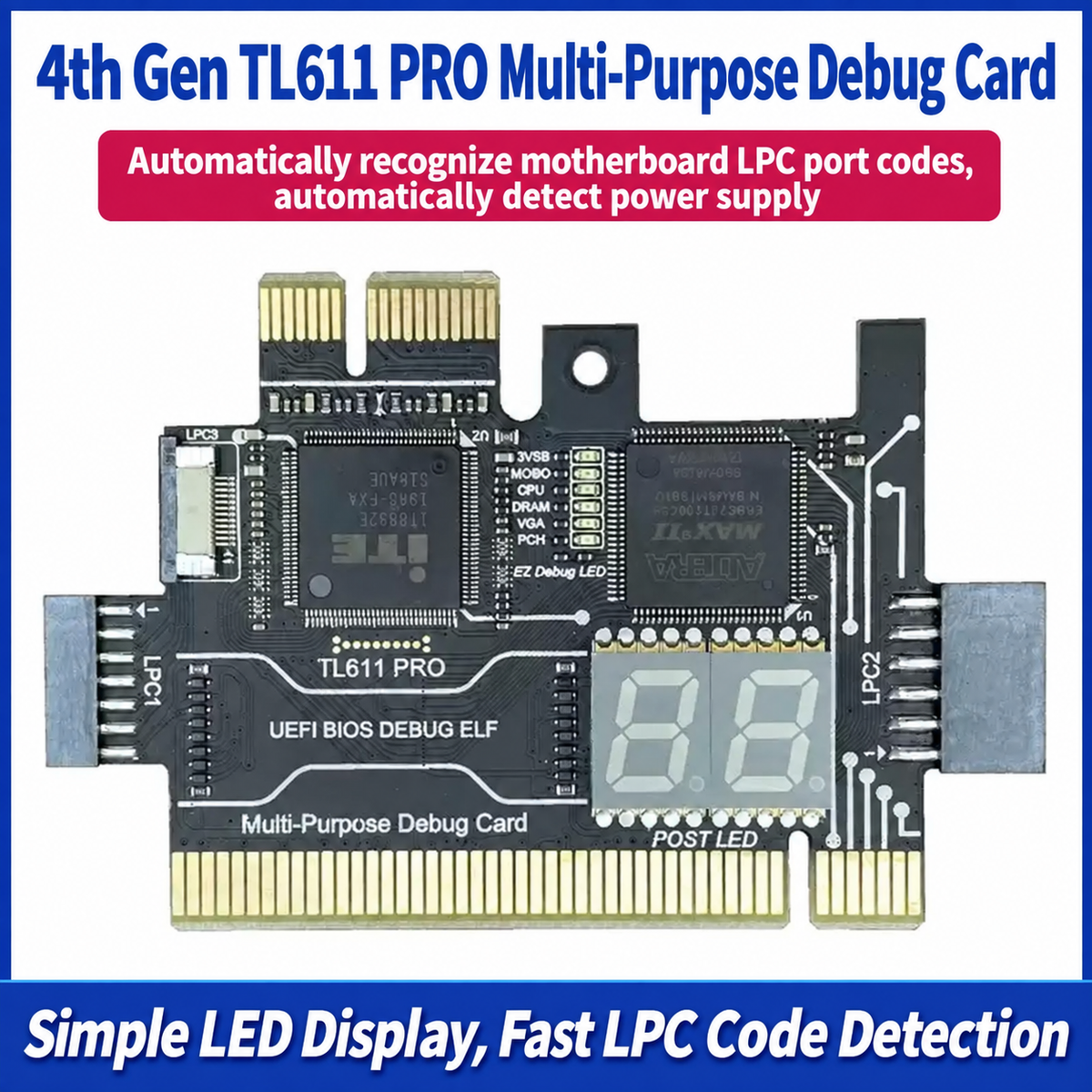 HMT-TL611 PRO Diagnostic Card for Desktop PCI Motherboard