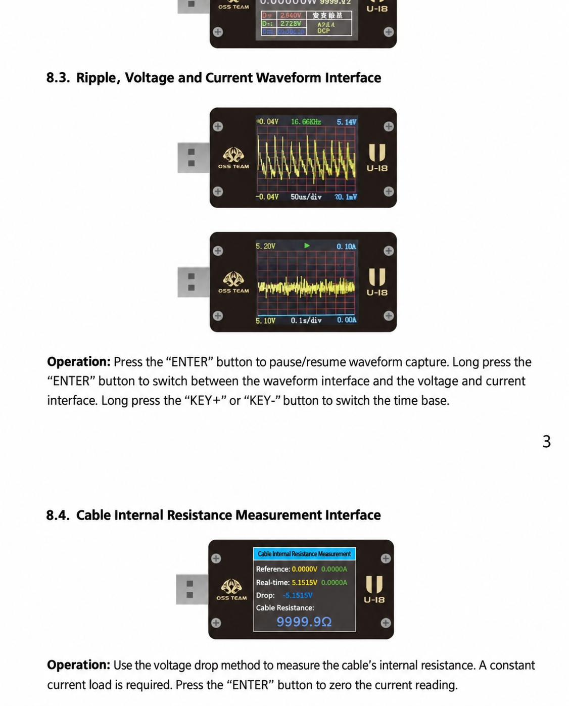 OSS TEAM U18 USB‑A & Type‑C Fast Charging Tester
