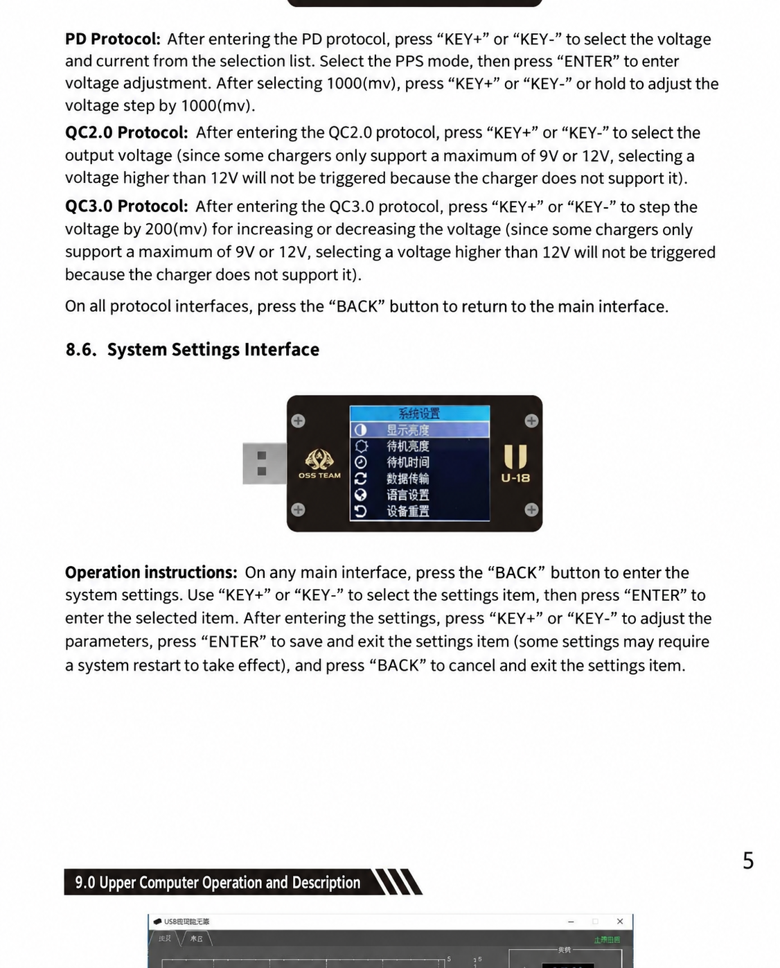 OSS TEAM U18 USB‑A & Type‑C Fast Charging Tester
