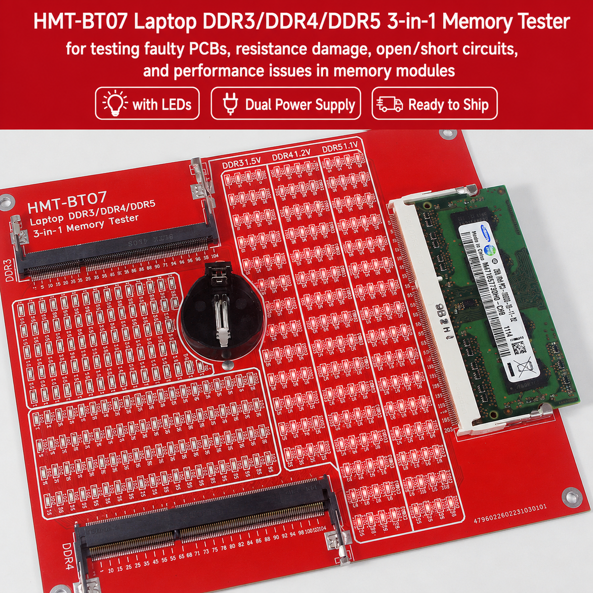 HMT-BT07 Laptop DDR3/DDR4/DDR5 3-in-1 Memory Tester