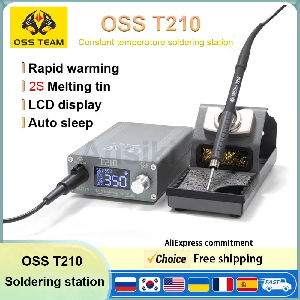 OSS TEAM T210 Solder Station 75W Digital display Constant temperature Standard Configuration 110/220V