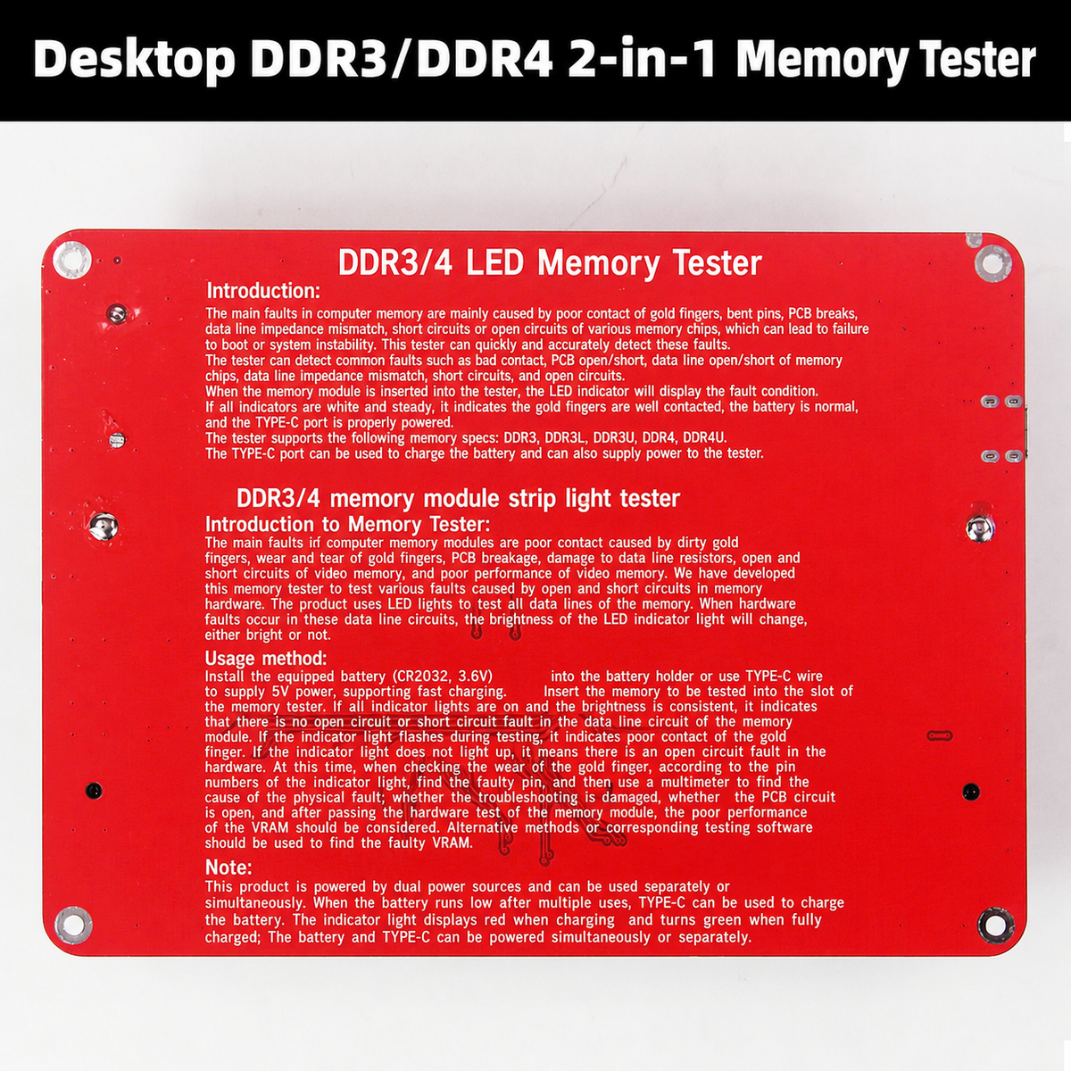 HMT-TT03 Desktop DDR3/DDR4 Memory Module Tester (Dual Power Supply)