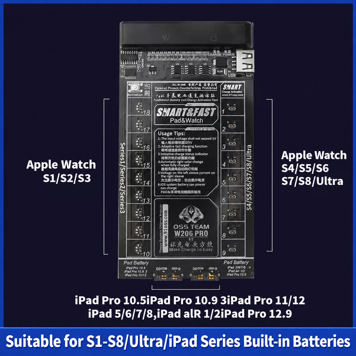 OSS TEAM W206Pro Activation Board for iPad & Apple Watch