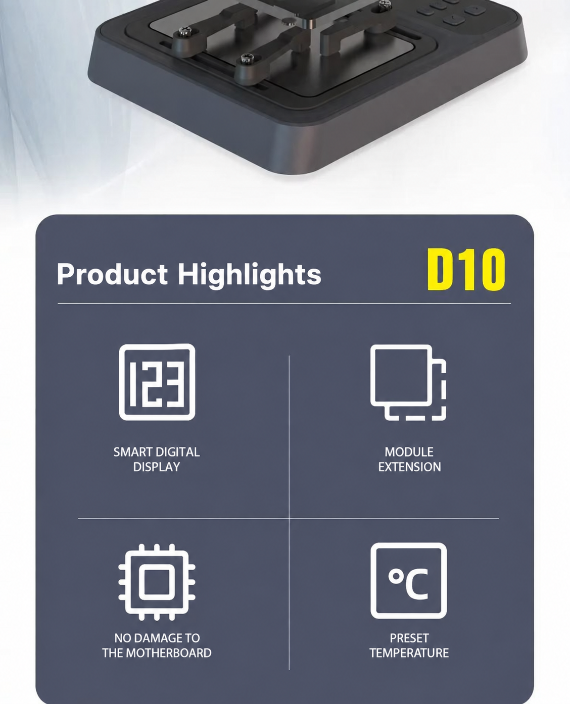 WEMON D10 Smart Desoldering Station 9 Molds iPhone X‑17PM