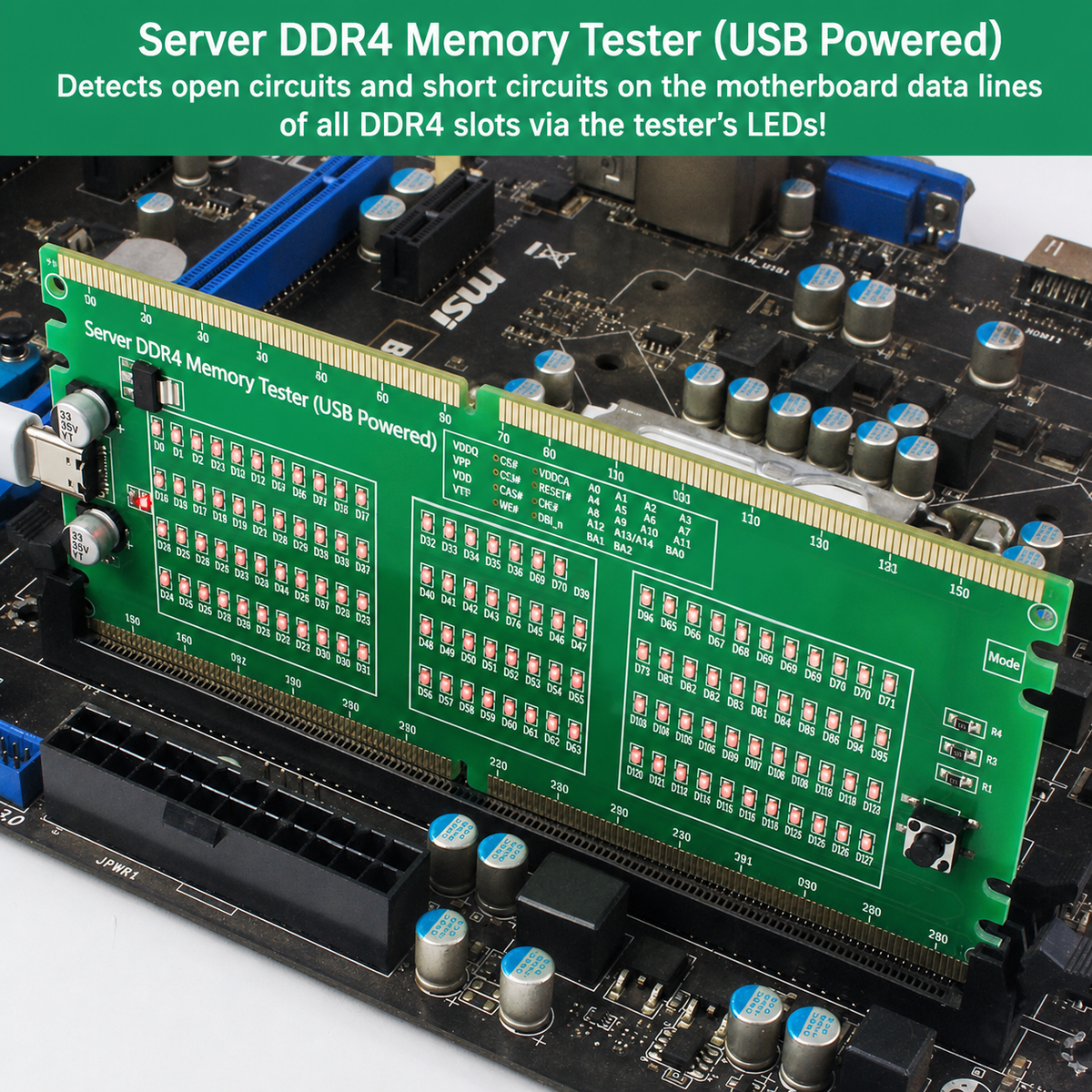 HMT-TC03 Server DDR4 Memory Tester with LED Indicators – USB Powered