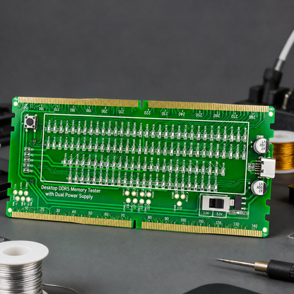 HMT-TC07 Desktop DDR5 Memory Tester with LED Indicators – Dual Power Supply (Standard Motherboard)