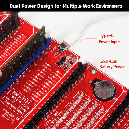 HMT-TT07 DDR3/DDR4/DDR5 4-in-1 Memory Module Tester (Dual Power Supply)