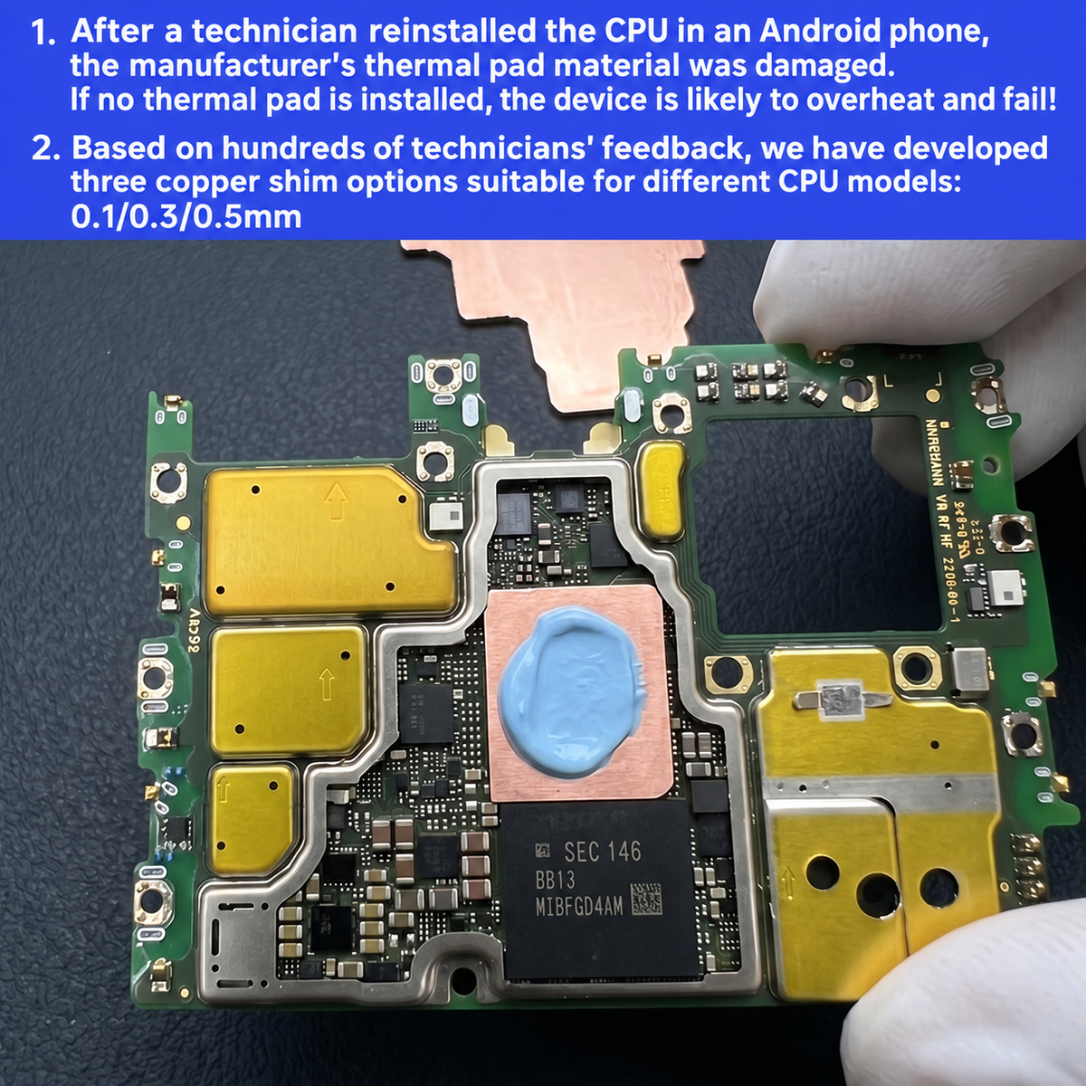 HMT HuiMinTong Phone CPU Thermal Copper Sheet