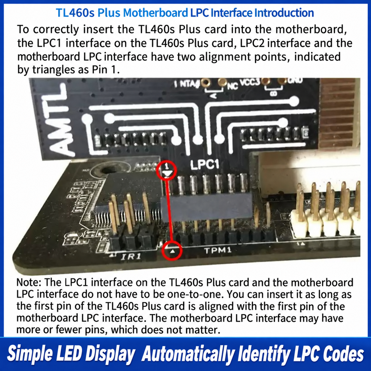 HMT-TL460s Multi-Purpose Debug Card, PCIE & LPC Computer Test Card