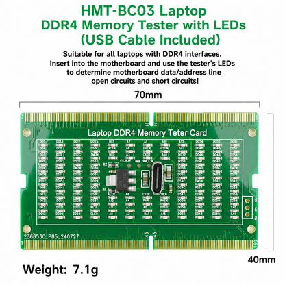 HMT-BC03 Laptop DDR4 Memory Tester with LED Indicators (USB Cable Included)