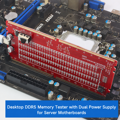 HMT-TC08 Desktop DDR5 Memory Tester with LED Indicators – Dual Power Supply (Server Motherboard)