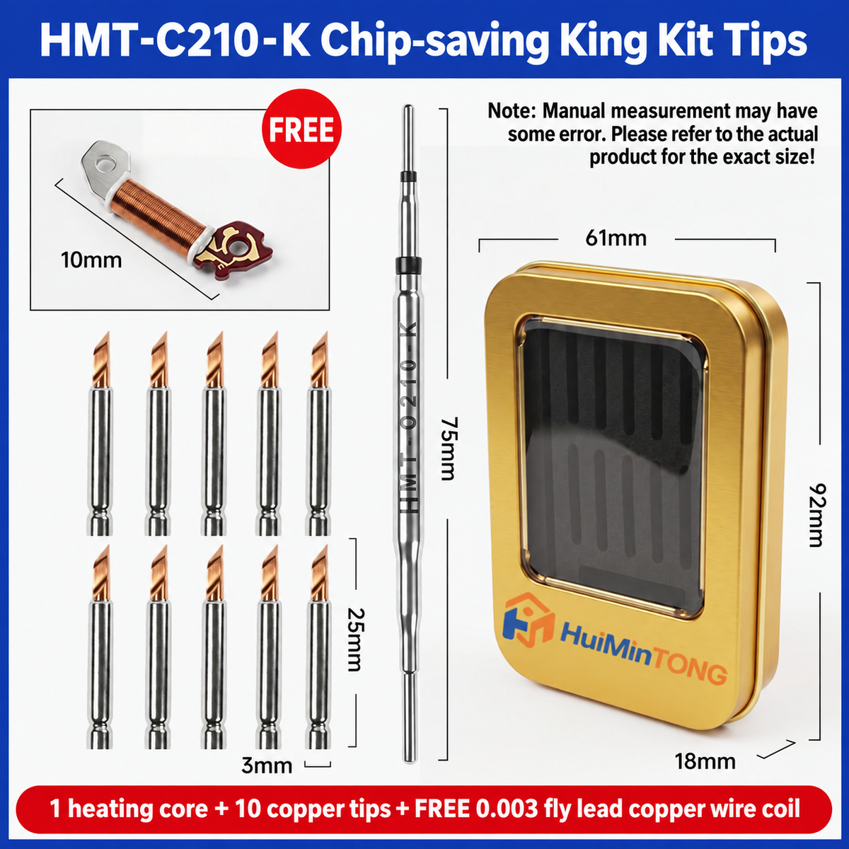 HMT-C210 Interchangeable Jumper Wire Set Soldering Iron Tips