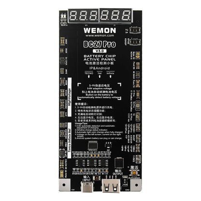 WEMON BC27Pro V30 Battery Activation Tester Board phone repair tools