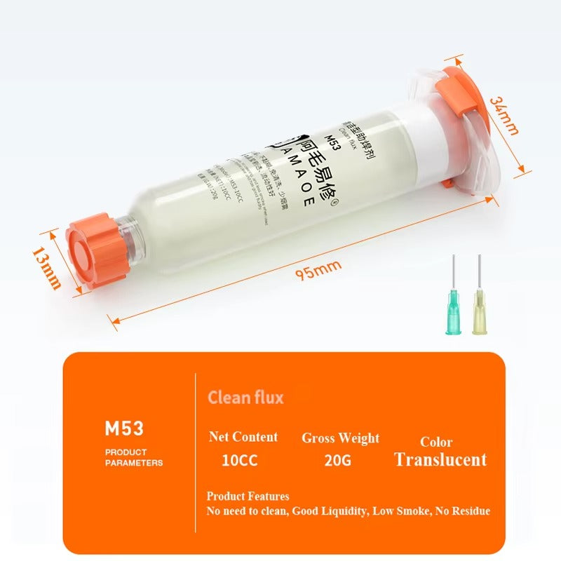 AMAOE 10CC M50 M53 No-Clean Smooth Tacky Soldering Flux Paste