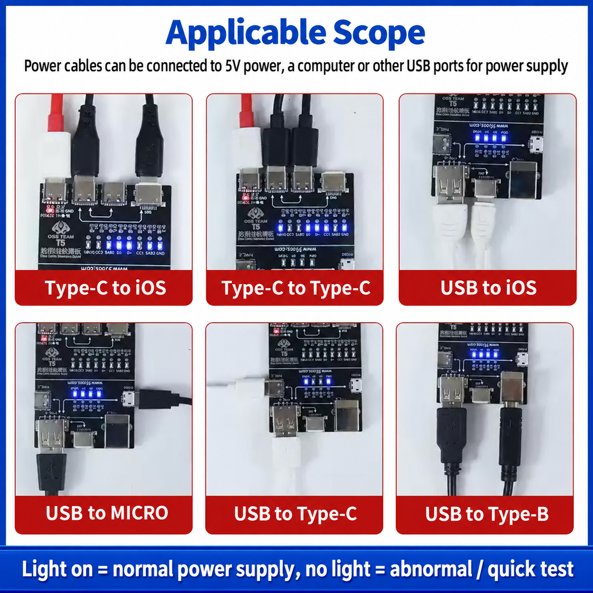 OSS TEAM T5 Data Cable Test Board