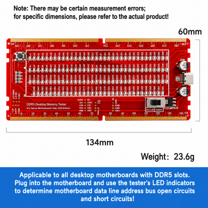 HMT-TC08 Desktop DDR5 Memory Tester with LED Indicators – Dual Power Supply (Server Motherboard)