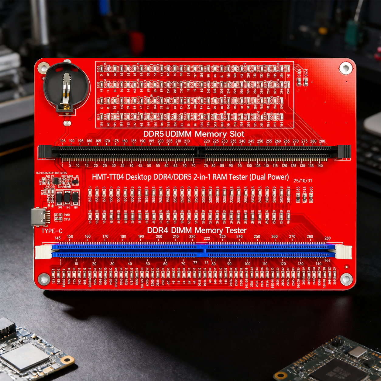 HMT-TT04 Desktop DDR4/DDR5 2-in-1 Memory Module Tester (Dual Power Supply)