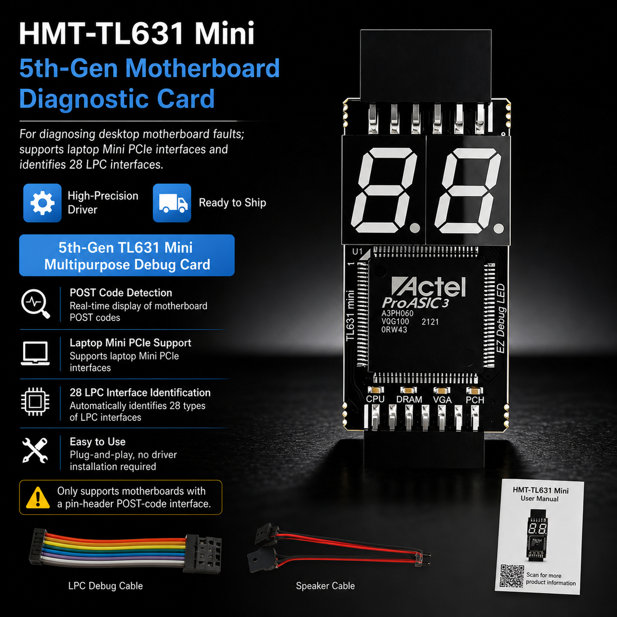 HMT-TL631 Mini 5th-Gen Motherboard Diagnostic Card