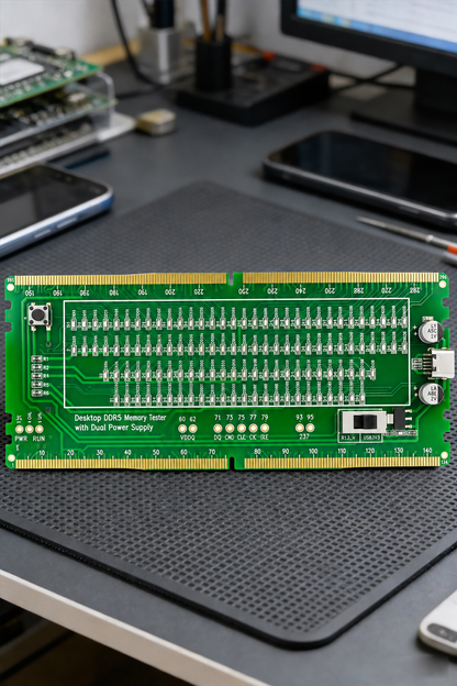 HMT-TC07 Desktop DDR5 Memory Tester with LED Indicators – Dual Power Supply (Standard Motherboard)