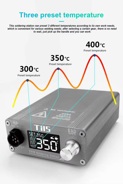 OSS TEAM T115 Electric Soldering Iron PCB Soldering Station Comes with pointed tip as standard 110/220V