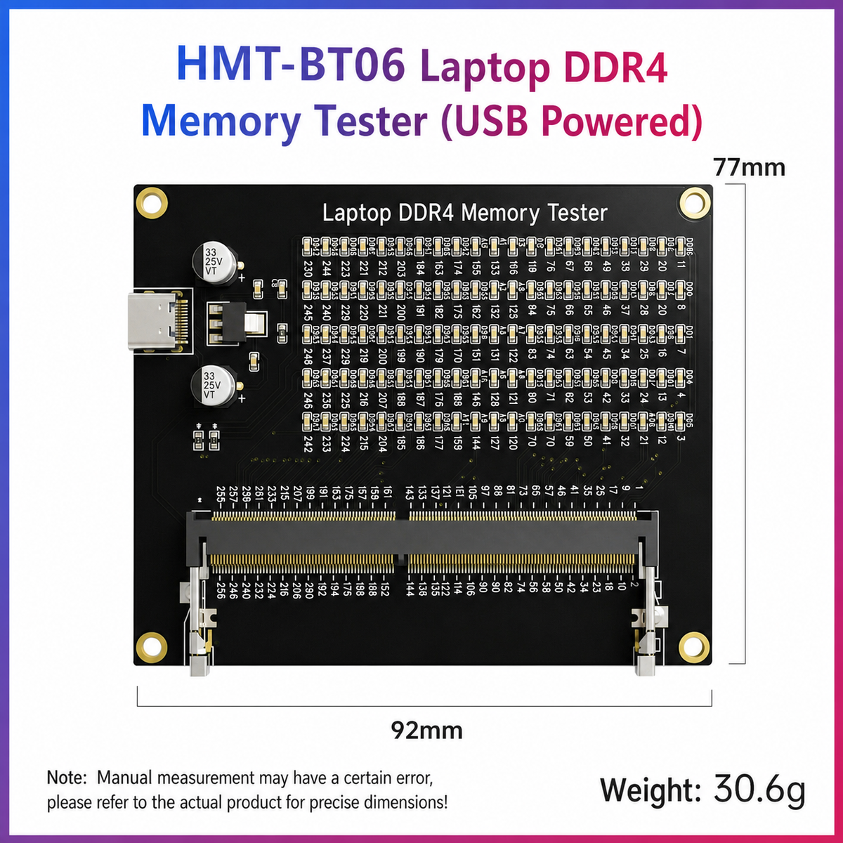 HMT-BT06 Laptop DDR4 Memory Module Tester (USB-powered)