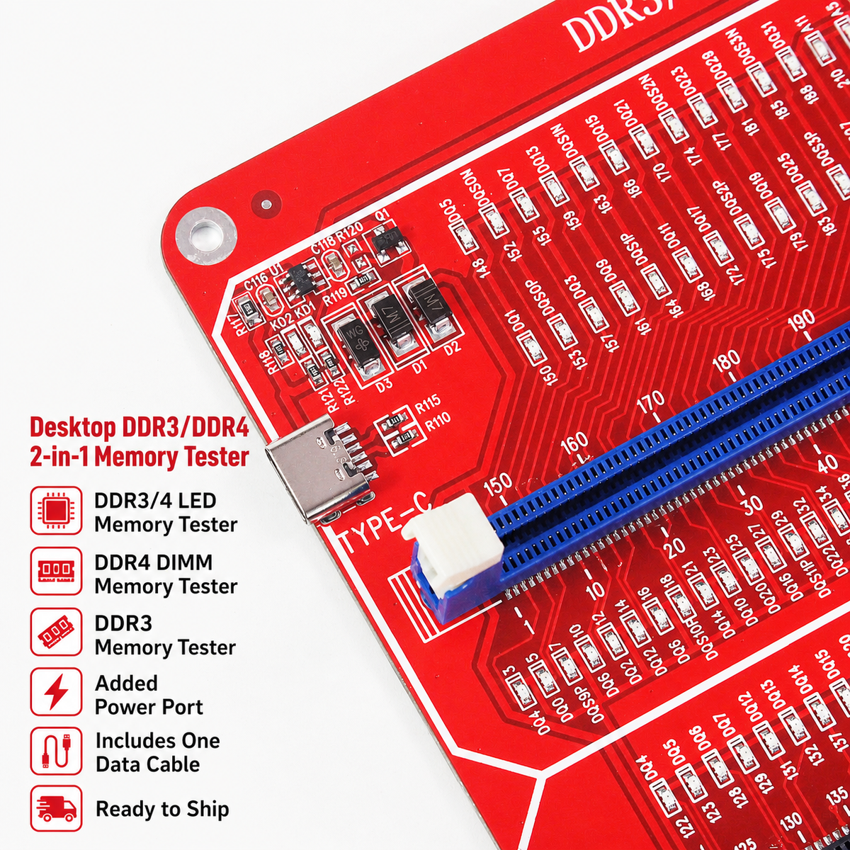 HMT-TT03 Desktop DDR3/DDR4 Memory Module Tester (Dual Power Supply)