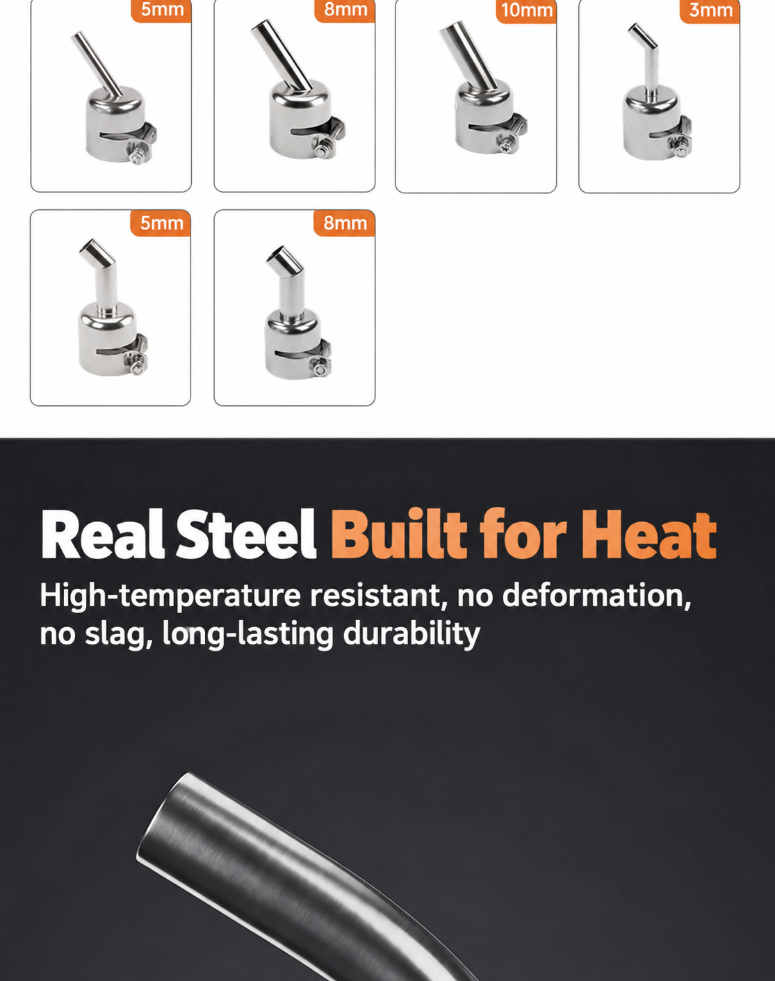 HMT-850 Hot Air Gun Extended Curved Desoldering Nozzle