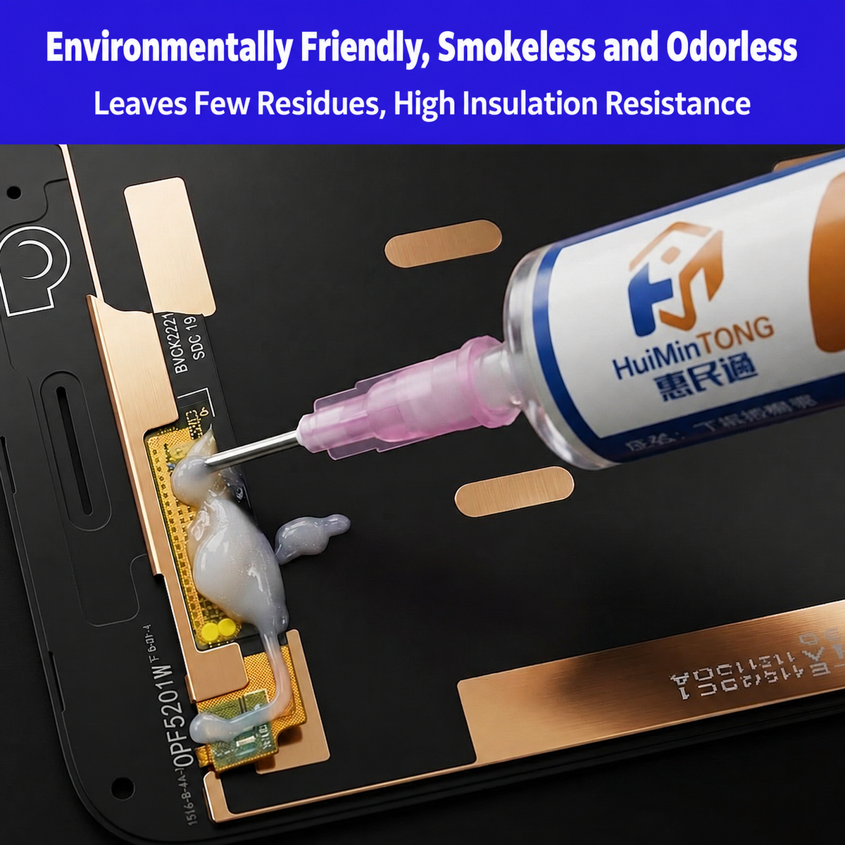 HMT-Y046 Transparent Insulating Flux Paste (Syringe Dispenser)