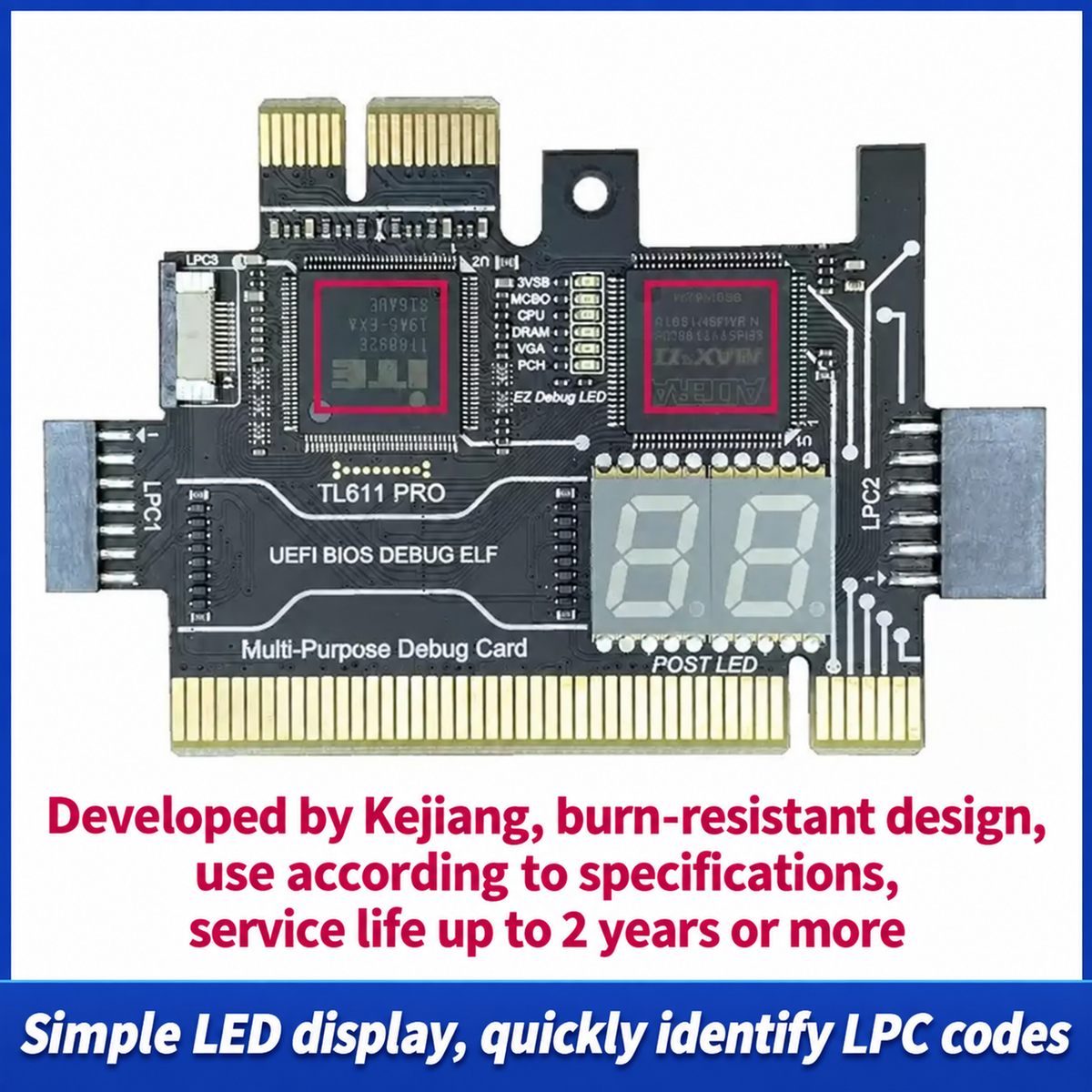 HMT-TL611 PRO Diagnostic Card for Desktop PCI Motherboard