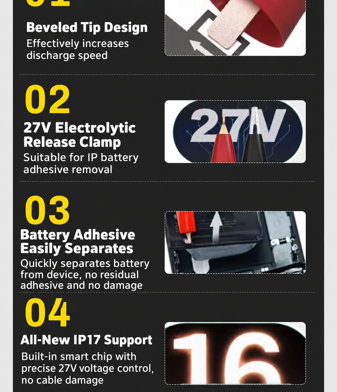 OSS TEAM W06 Battery Adhesive Quick-Release Wire