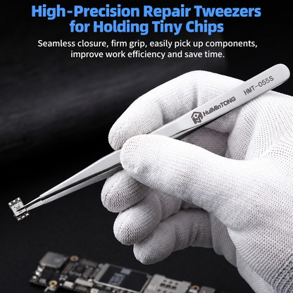 HMT-055S & 055B HuiMinTong Hand Polished Tweezers for Electronics Repair
