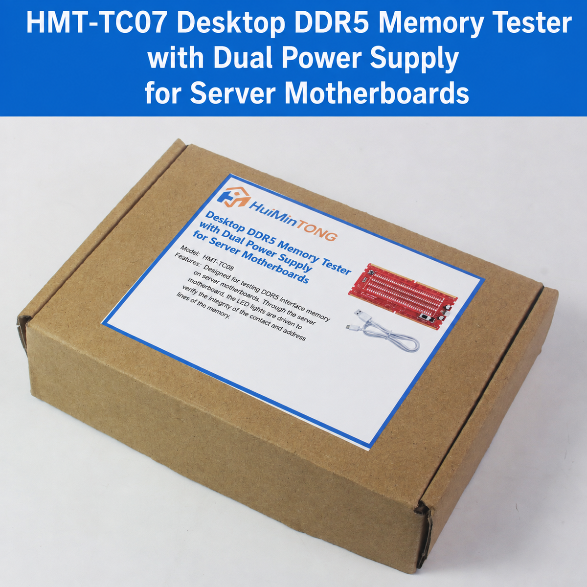HMT-TC08 Desktop DDR5 Memory Tester with LED Indicators – Dual Power Supply (Server Motherboard)