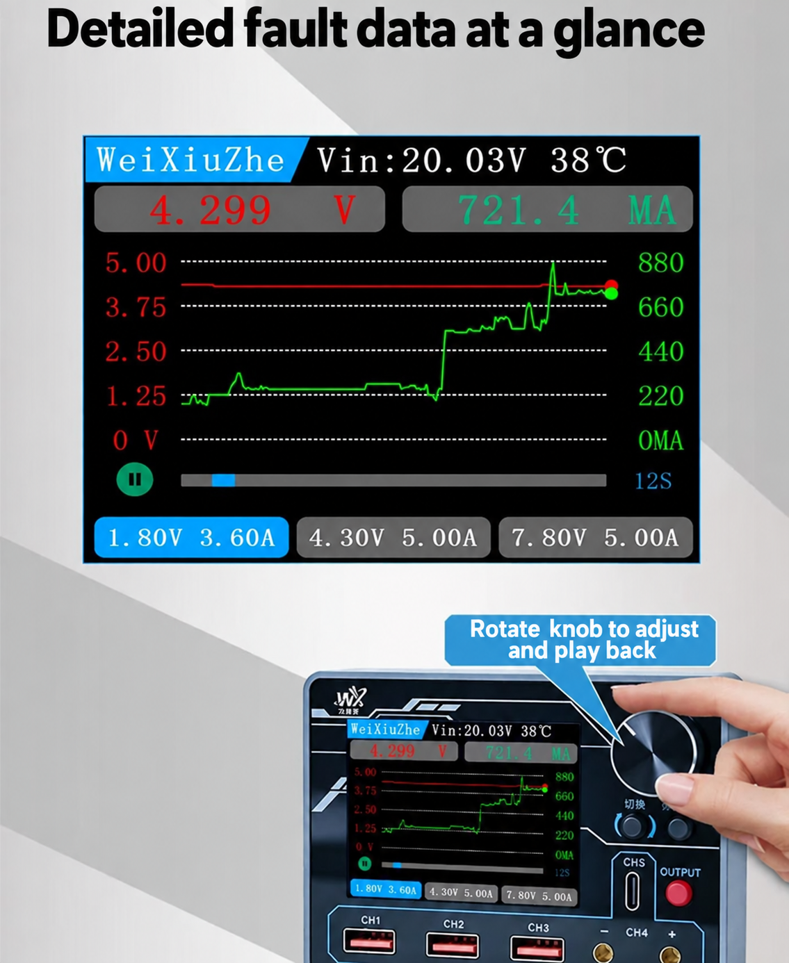WEIXIUZHE PTV1 High Precision Multi-Function Smart Power Supply