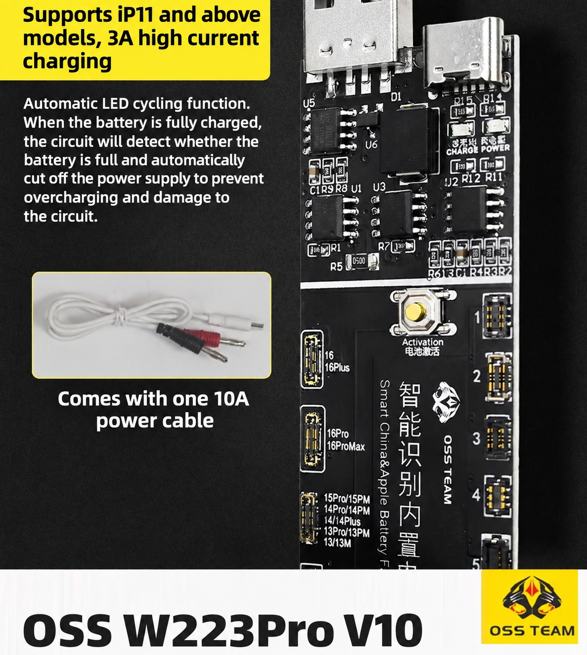 OSS TEAM W223Pro V10 Activation Board for iPhone 6P‑17PM
