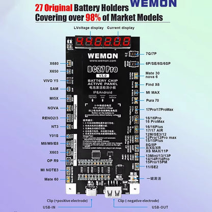 WEMON BC27Pro V30 Battery Activation Tester Board phone repair tools