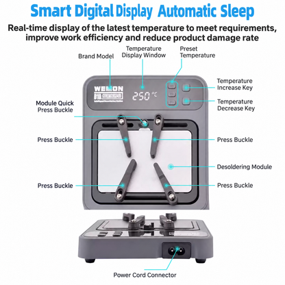 WEMON D10 Smart Desoldering Station 9 Molds iPhone X‑17PM
