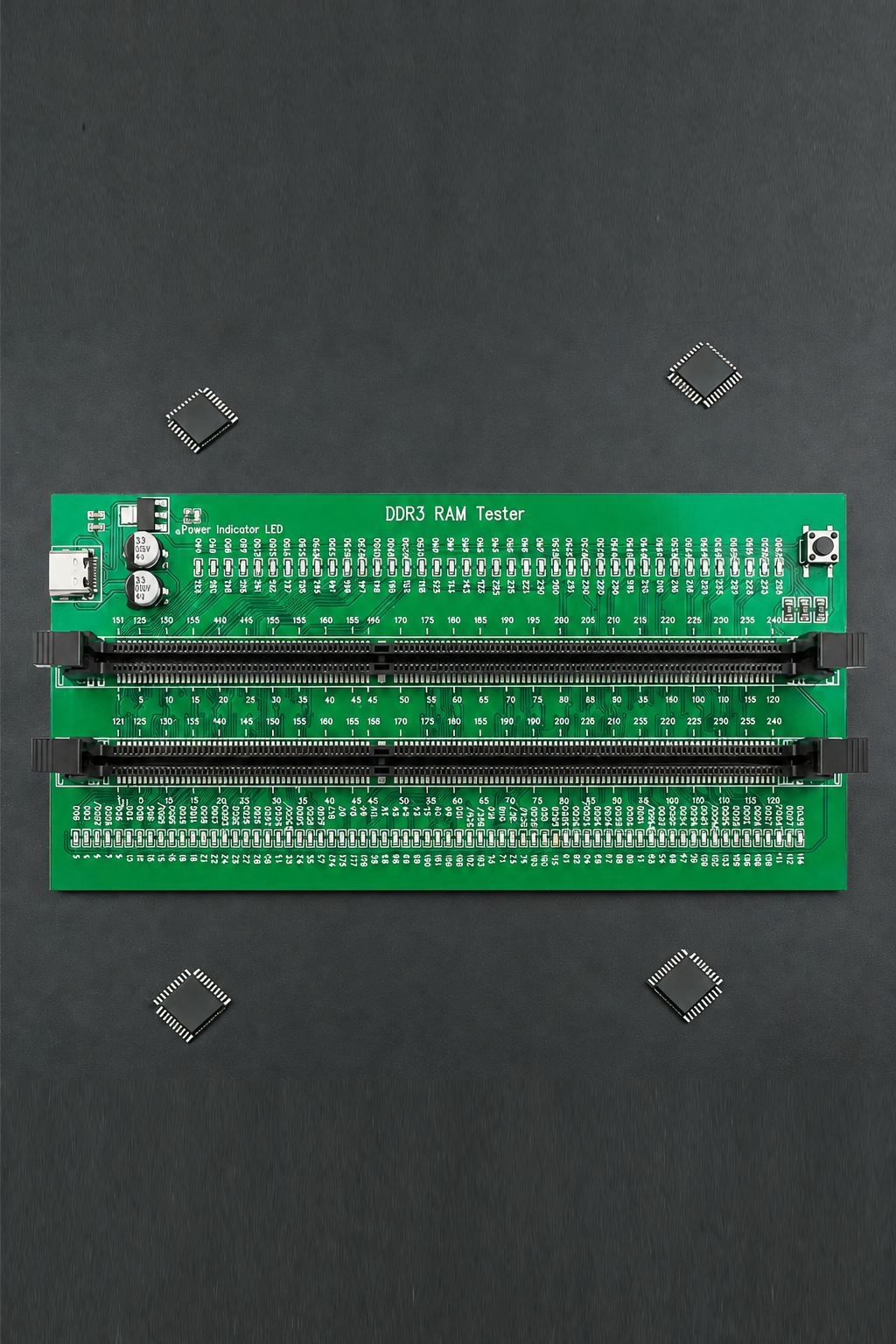 HMT-TT08 Desktop DDR3 Memory Module Tester with LED Indicators (Type-C Powered)