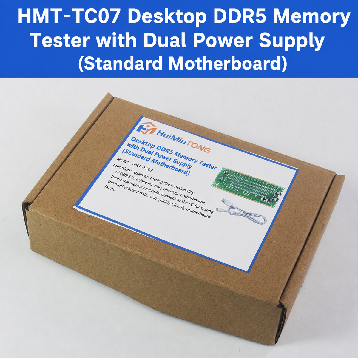 HMT-TC07 Desktop DDR5 Memory Tester with LED Indicators – Dual Power Supply (Standard Motherboard)