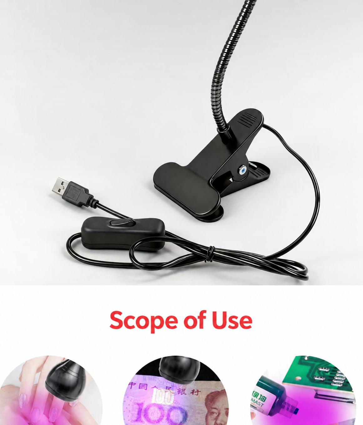 HMT-UV03 Clip-on 3W UV Curing Lamp