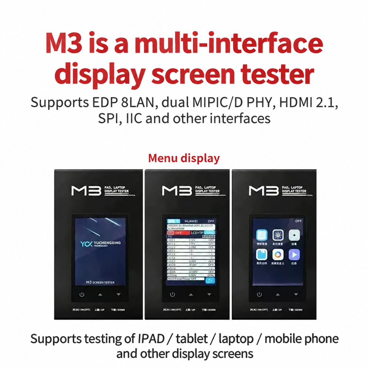 YCX M3 Screen Tester for Tablet & Laptop