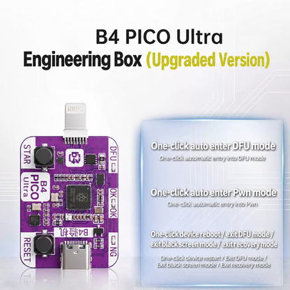B4 PICO Ultra Mobile Repair Tool, No Cable Swap for Flashing, Dual Mode Auto DFU, One-Click PWND Entry