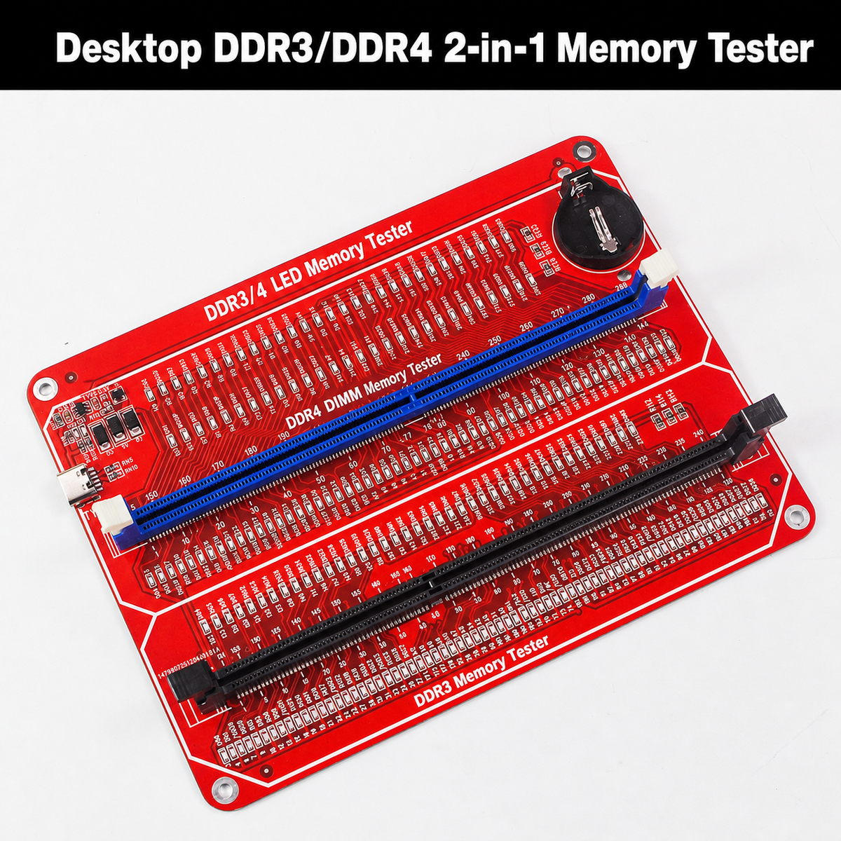 HMT-TT03 Desktop DDR3/DDR4 Memory Module Tester (Dual Power Supply)