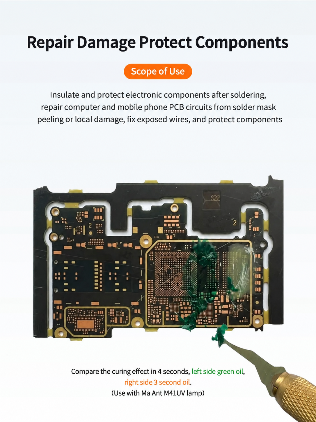AMAOE 3 Fast Cure UV Glue Phone Motherboard Jumper Wire Repair